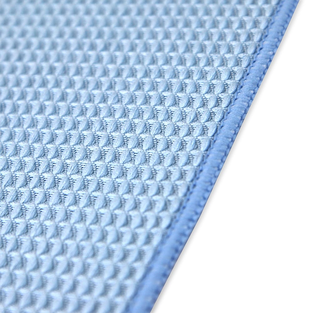 Close-up of waffle weave microfiber texture for superior absorbency